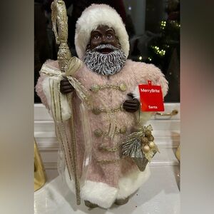 Pink and Gold 18” Black Santa and Mrs. Claus. Buy as a set or separate.